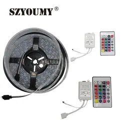 Szyoumy SMD 5050 120led/m RGB светодиодные трубки силиконовые IP67 Водонепроницаемый Led новый полосы 600 светодиодов 5 м Двухрядные + 2 X 24key пульт