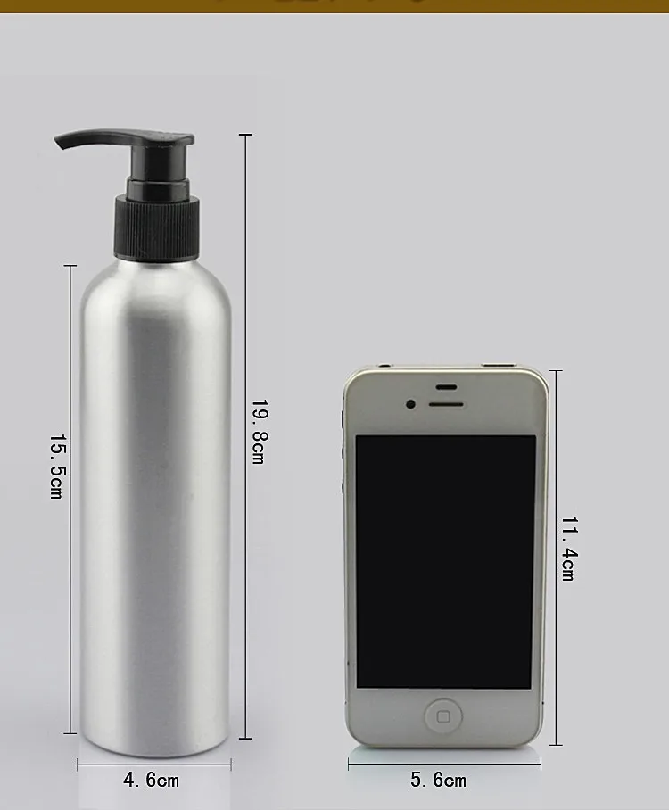 20 штук 250 мл пустой алюминиевый бутылка лосьона с жидким мылом насос, шампунь распределитель алюминиевые бутылки, пресс-насос