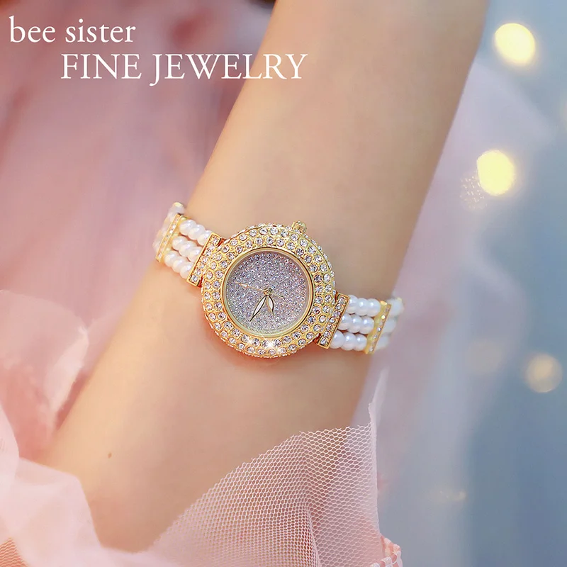 Новое поступление, женские часы, роскошные, с бриллиантами, Montre, Топ бренд, жемчужный браслет, платье, часы, женские наручные часы, Relogios Femininos saat