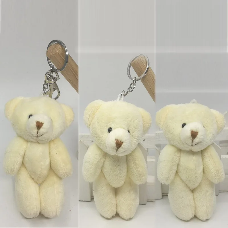 12cm x 24pcs Cute Plush Jointed Teddy Bear Pendants With Key ring Soft