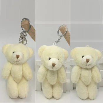 

12cm x 24pcs Cute Plush Jointed Teddy Bear Pendants With Key ring Soft Toys Stuffed Dolls For Key Chain/Flower Bouquet Package