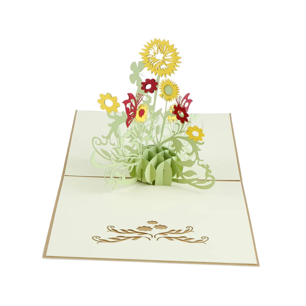  Mother's Day Thank You Greeting Postcard Card Pop Up 3D Sunflower Design Greeting Card Sunflower Bi - 32891067163