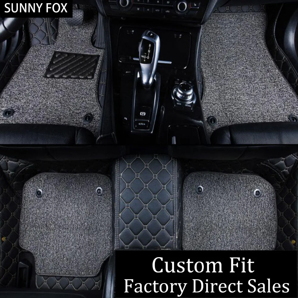 SUNNY FOX car floor mats for Audi A1 A3 A4 A6 A7 Q3 Q5 Q7 TT leather Anti-slip car-styling carpet liner