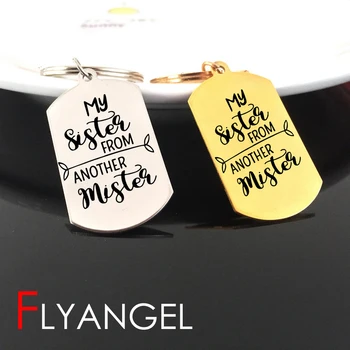 

Fashion Best Friends Keychain Engraved Tree Branch My Sister From Another Mister Car Key Tag Best Sister Friendship Gifts