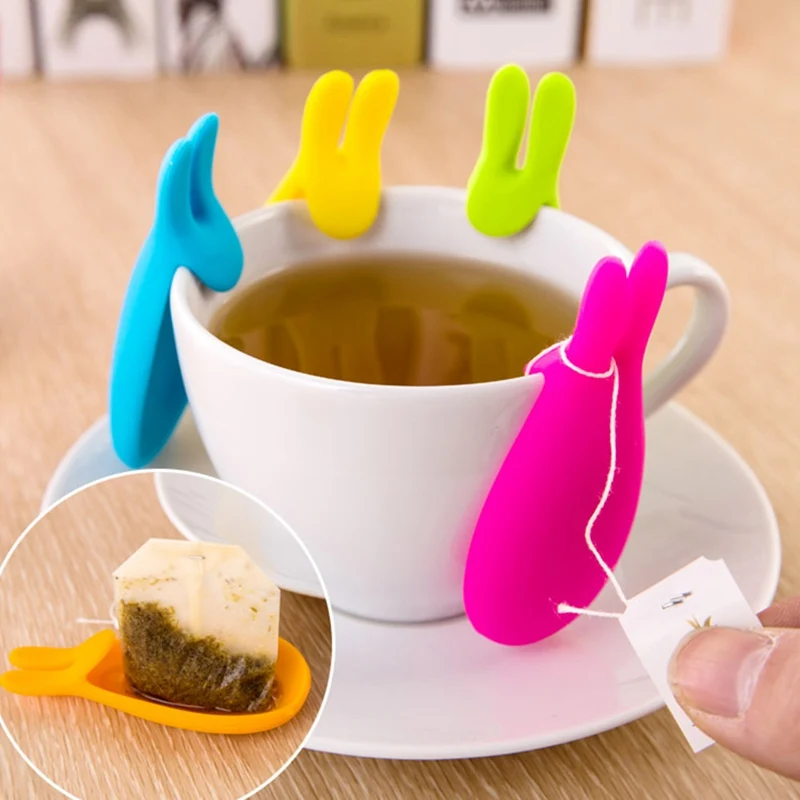 

New Silicone Tea Tool Cup Small Rabbit Recognizer Device Tea Infuser Cup Of Tea Hanging Bag Color Random