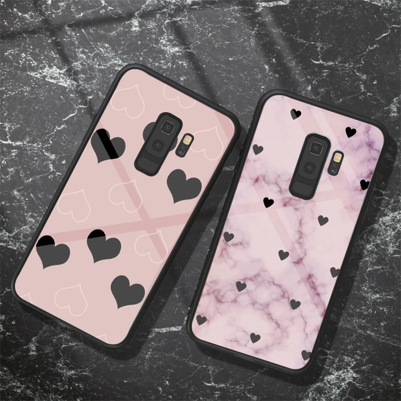 

Tempered Glass Heart Case For Samsung Galaxy M10 M20 A30 A40 A50 A70 J5 J7 2017 S8 S9 S10 J4 J6 A6 Plus A7 A8 A9 2018 TPU Fundas