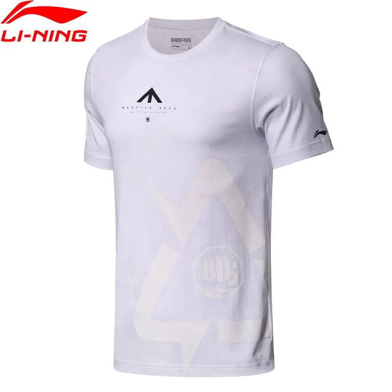 

Li-Ning Men BAD FIVE Basketball Jerseys Breathable 100% Cotton Regular Fit LiNing Fitness Sports T-Shirts Tops AHSN305 MTS2826