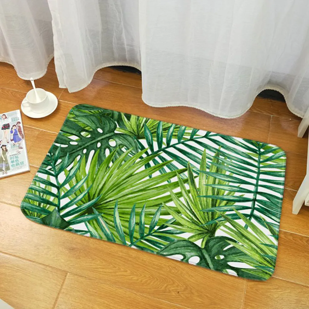 Тропическое растение 40x60 см одеяло вокруг коврик для ванной комнаты гостиной ковер диаметр Небесный фланелевый Противоскользящий коврик# G8