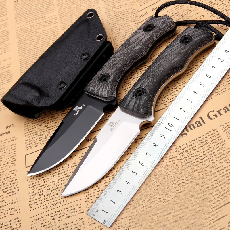 

HOT SALE Fixed Knife 60HRC D2 Blade With K sheath Full Tang Outdoor Hunting Survival Camping Tactical Bushcraft Knives