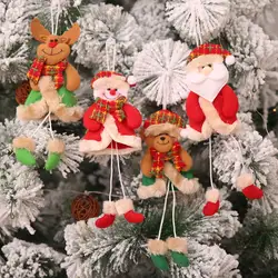 Рождественские украшения Санта-Клаус Снеговик Олень рождественские подарки маленький кулон плюшевая кукла Рождественская елка кулон