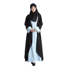 Fake two pieces Muslim Dress font b Islamic b font Women Abaya dresses picture jilbab font