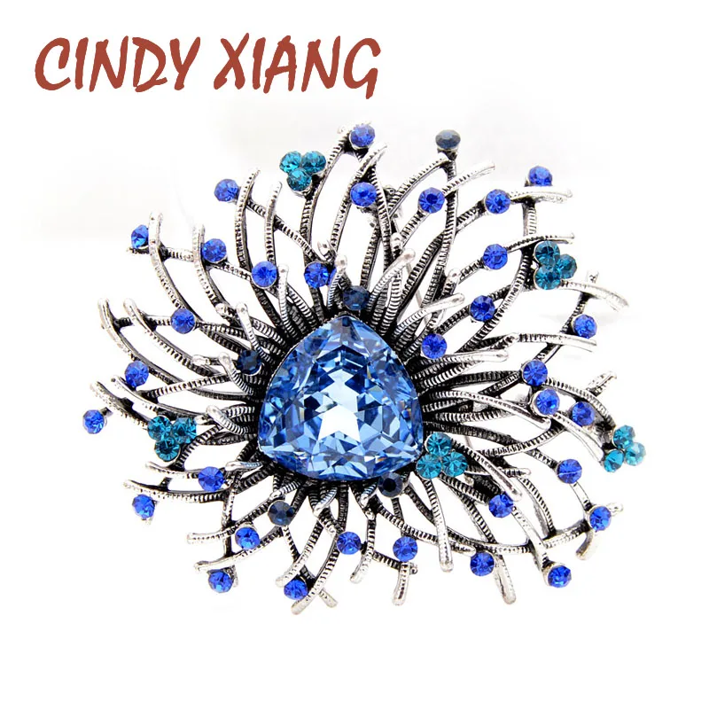 

CINDY XIANG 2 Colors Avaiable Shining Crystal Flower Brooches Elegant Wedding Coat Pin Autumn Sytle Jewelry High Quality Luxury