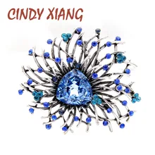 CINDY XIANG-broches de manteau de mariage élégantes, broches à fleurs en cristal brillant, 2 couleurs disponibles, bijou d'automne de haute qualité et de luxe
