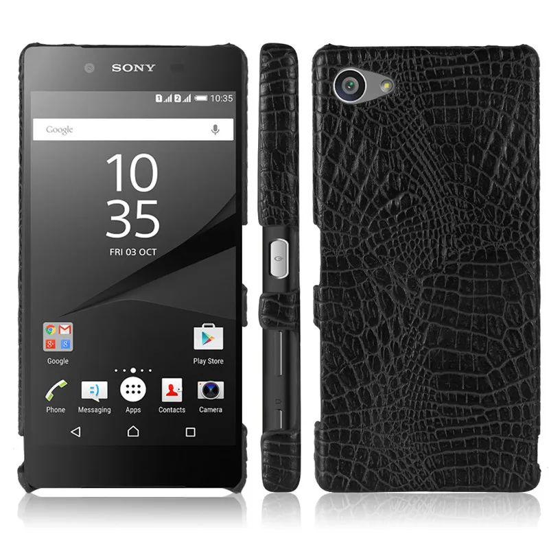 

For Sony Z5 Compact E5803 E5823 Case Crocodile Pattern Hard PC+PU Leather Back Cover Case for Sony Xperia Z5 Compact Z5 Mini