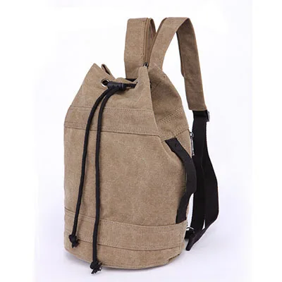 Новинка, мужская сумка на шнурке, большая емкость, холщовая альпинистская дорожная сумка, школьная сумка-ведро, сумка для путешествий, повседневные сумки через плечо, an165 - Цвет: small khaki