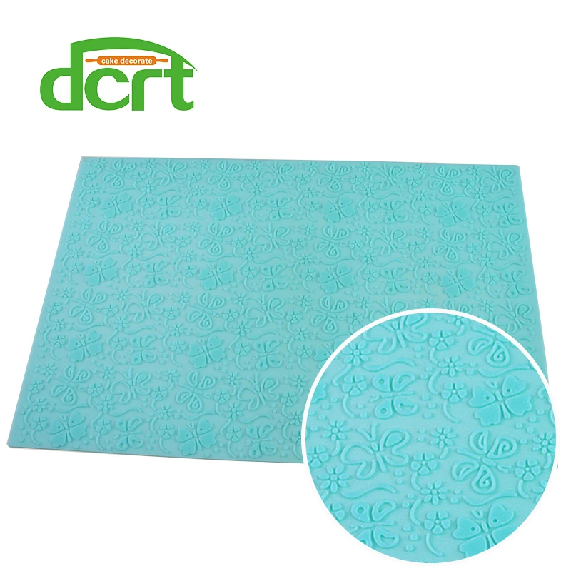 

595*395mm Large Silicone Fondant Embossing Mat Butterfly Flower Lace Pattern
