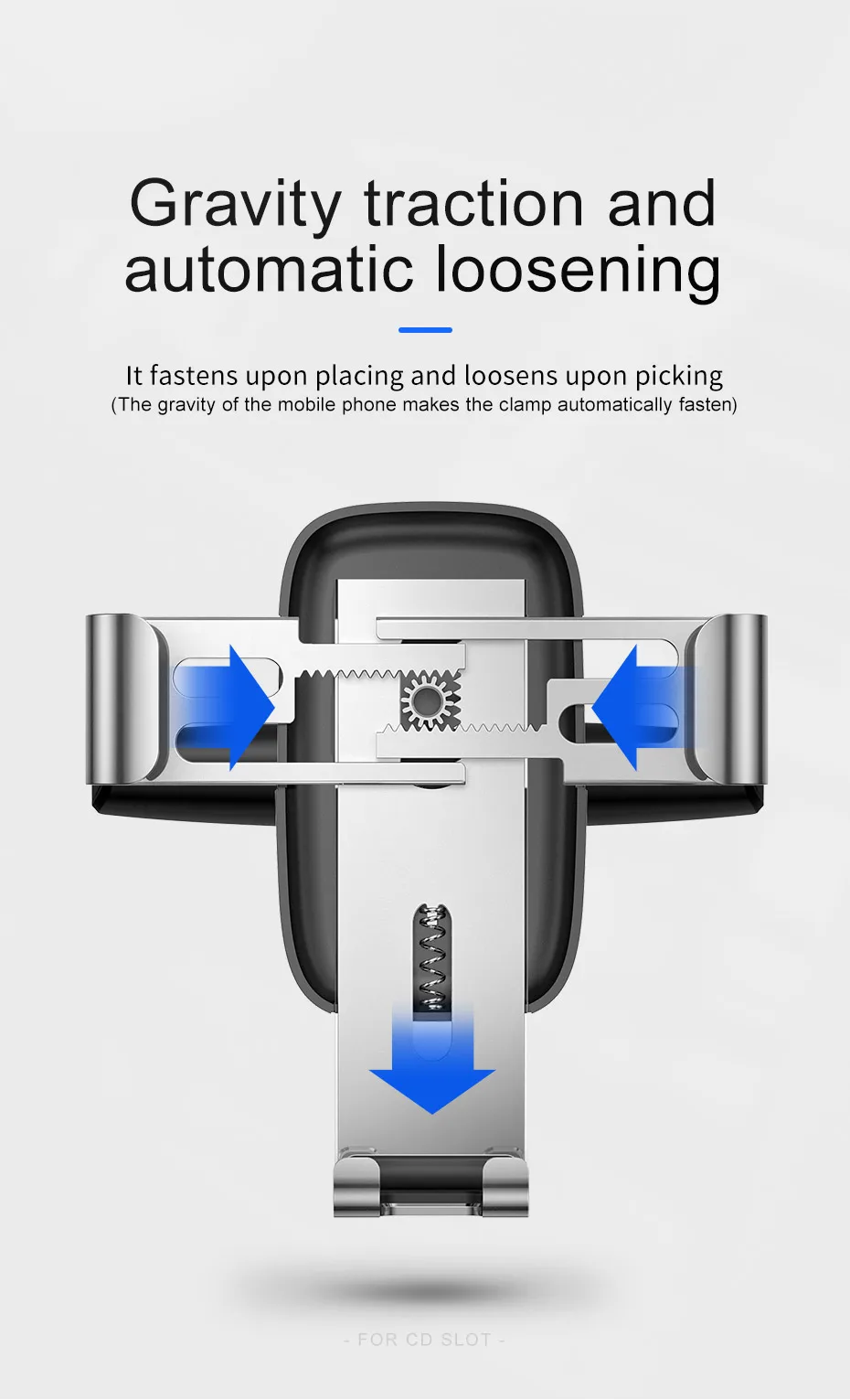 Baseus Khe CD Giá Đỡ Điện Thoại Ô Tô Trọng Lực Xe Gắn Giá Đỡ Cho Điện Thoại Trong Ô Tô Cho iPhone Samsung Xiaomi Mobile điện Thoại Xe Đứng bedside phone holder