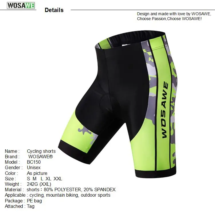 WOSAWE Мужские шорты горные MTB шорты с набивкой гель 3D Нижнее белье Велоспорт велосипед летние шорты гоночные дышащие