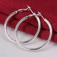 Водяная волна круглый Creole большие серьги кольца для женщин с серебряным покрытием Круглый Серьги букле d'oreille модные ювелирные аксессуары