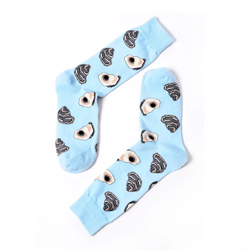Забавные Носки с рисунком рыбы, креветки, милые хлопковые носки для мужчин, повседневные дизайнерские корейские носки с принтом Harajuku - Цвет: r67-2