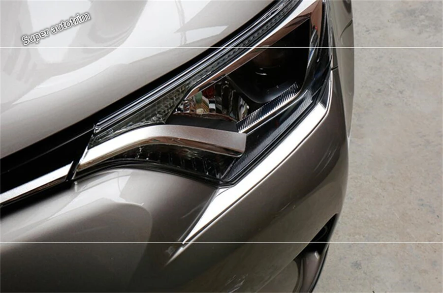 FIT For Toyota RAV4 2016 2017 2018 Front Head Light Lamp Headlight Cover Trim