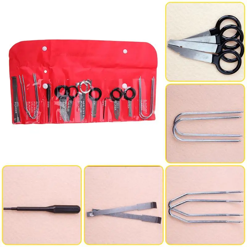 

New 20pcs/set Vehicle Car Radio Door Panel Removal Realese Stereo Headunit Audio Keys Navigation Dash Trim Install Tools Kit