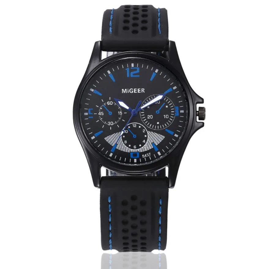 

MIGEER Montre Silicone Military Watches Mens Top Brand Rubber Strap Analog Quartz Wrist Watch Male Clock Relogio Masculino #LH