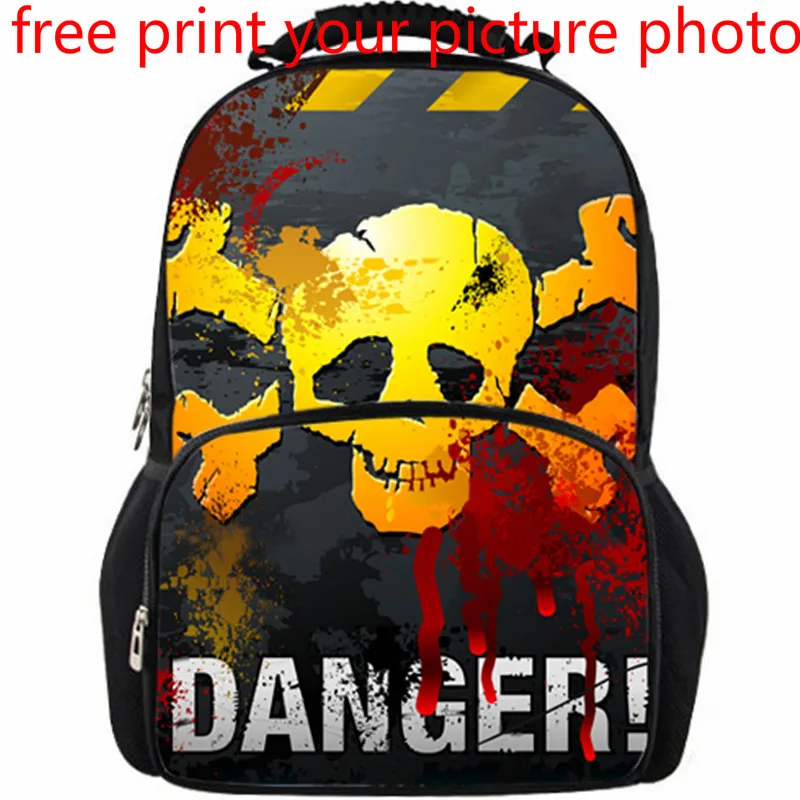 

3d bag picture photo custom private customized backpack men fashion trend Europe and United States College pirate team backpack