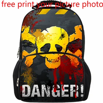 

3d bag picture photo custom private customized backpack men fashion trend Europe and United States College pirate team backpack