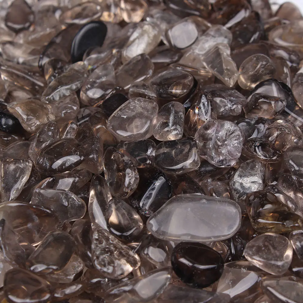 100 г дымчатый гравий с кристаллами кварца, сыпучий камень, исцеляющий рейки