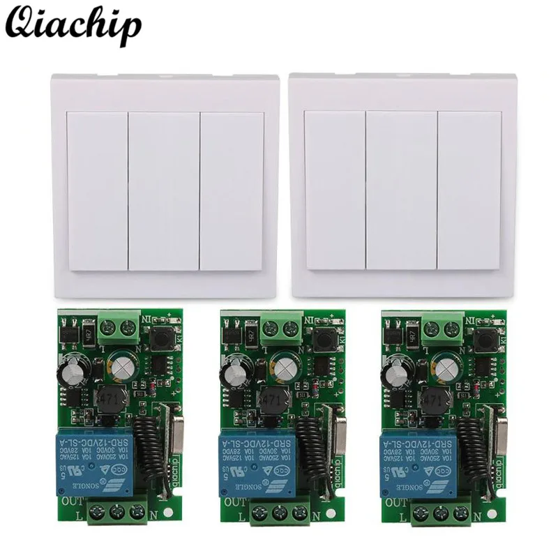 

AC 110V 220V 1 CH 433 Mhz Wireless Remote Control Switch Relay Receiver and 433Mhz 86 Wall Panel RF Remote Transmitter Z40
