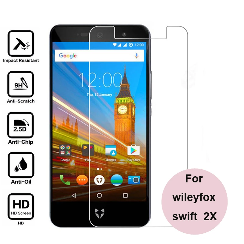 Для Wileyfox Swift 2X закаленное стекло 9H 2.5D Премиум Защитная пленка для экрана для Wileyfox Swift 2X5," закаленное стекло крышка