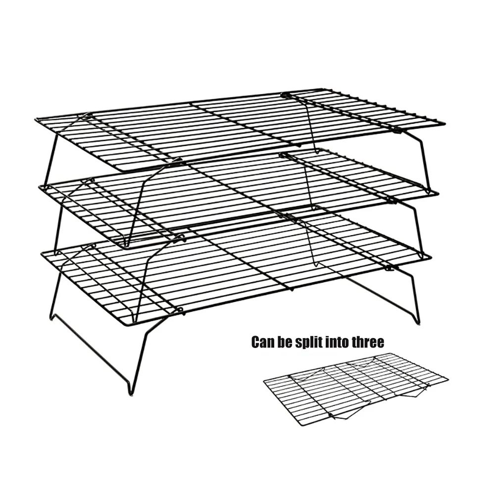3 шт./компл. перевернутый трехслойный пирог охлаждающая стойка сетка для выпечки, из углеродистой стали лоток с антипригарным покрытием хлеба холодной стеллаж для выставки товаров охлаждающая рамка сетки