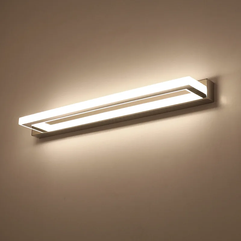 JUSHENG Modern LED Bathroom Mirror Light 9W 42CM Stainless steel Acrylic Wall Lamp Make up Lights 85-240VAC