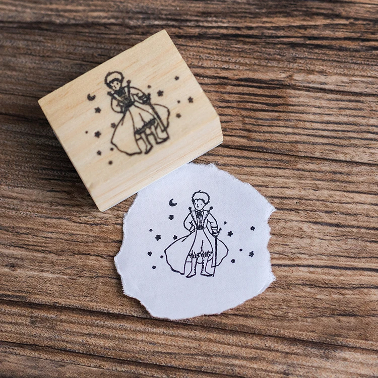 Cute Le Petit Prince decoration stamp wooden rubber stamps for scrapbooking stationery DIY craft standard stamp - Цвет: 4