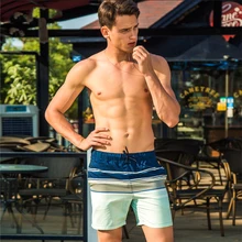 Летний модный комплект одежды с пляжные полосатый купальник мужские пляжные шорты для активного отдыха, трусы для мужчин одежда для плавания Sunga Шорты купальные Шорты купальный костюм, ванный комплект, купальный костюм