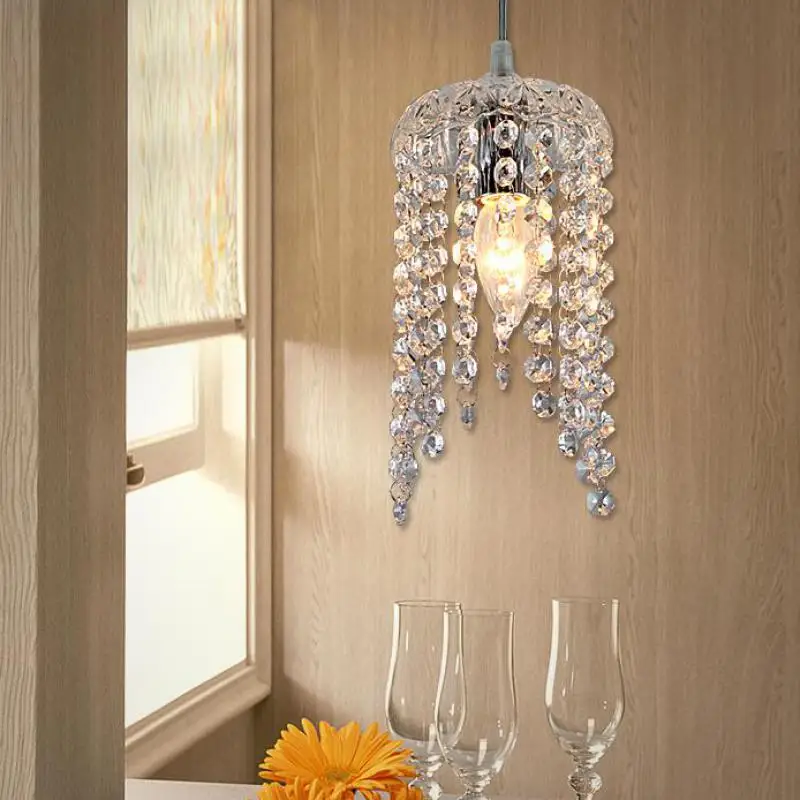 

E14 Chandelier Lighting For Decor Led 1-light Chrome Modern Crystal Chandelier Lighting Ac110v-256v Transparent Color