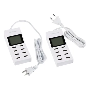 

Universal 8 USB Ports Led Display US EU Plug Travel AC Power Strip Adapter Socket Smart Charge For Cell Phone iphone 7 Tablet