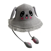 JAYCOSIN Летняя женская Милая подвижная шапка в рыбацком стиле с заячьими ушками, вязаная кепка с необработанным краем, мультяшная Солнцезащитная шапка, Прямая поставка 523W