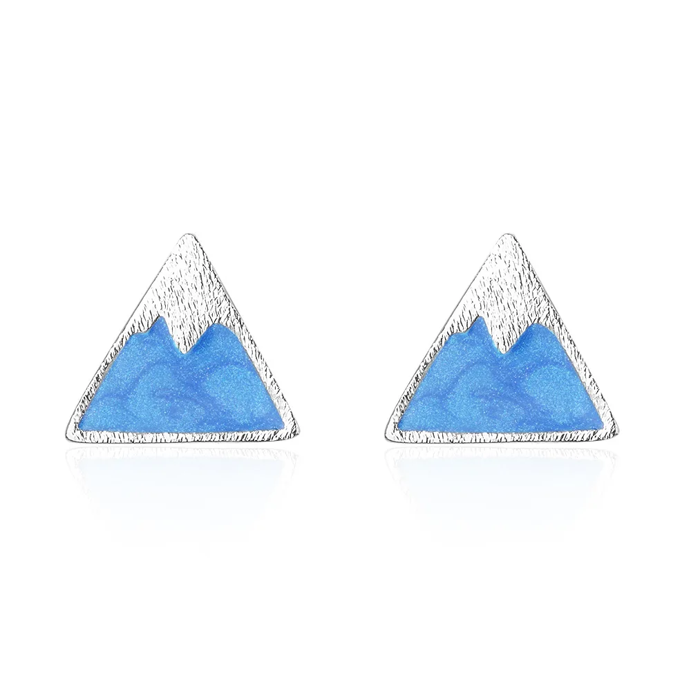 

Casual Mountain Design 925 Sterling Silver Ladies Stud Earrings Original Jewelry For Women Anti Allergy Cheap Gift