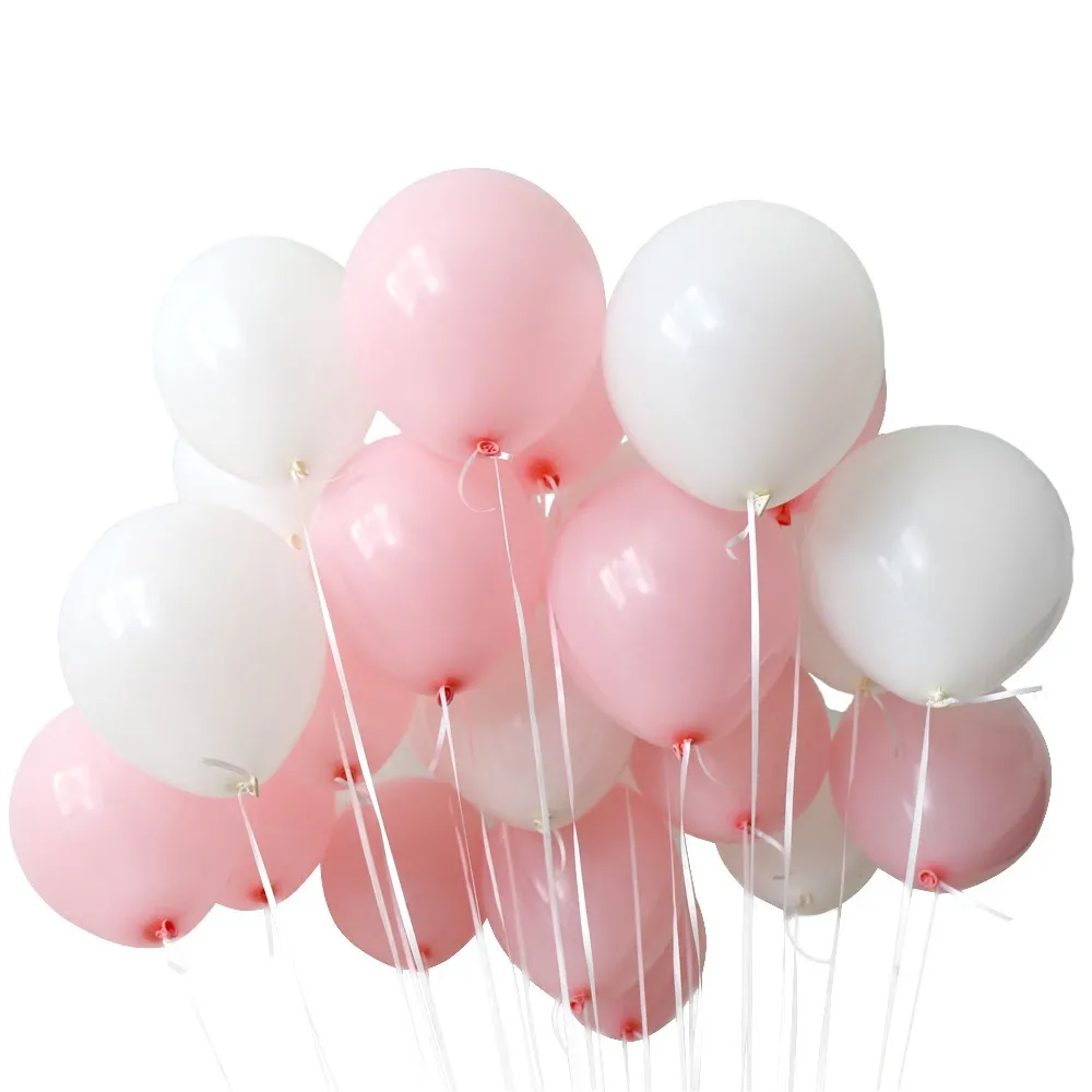 30 шт. 2,3 г цвета: розовый, белый 2,8g прозрачные воздушные шары латексный гелиевый Happy День рождения наборы; детский душ свадебные туфли с украшением шарики - Цвет: 15 white 15 pink