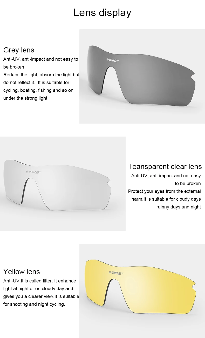 INBIKE поляризационные солнцезащитные очки для спорта на открытом воздухе, велосипедные очки для женщин и мужчин, солнцезащитные очки для горного велосипеда, очки для вождения и велоспорта, очки с 5 линзами