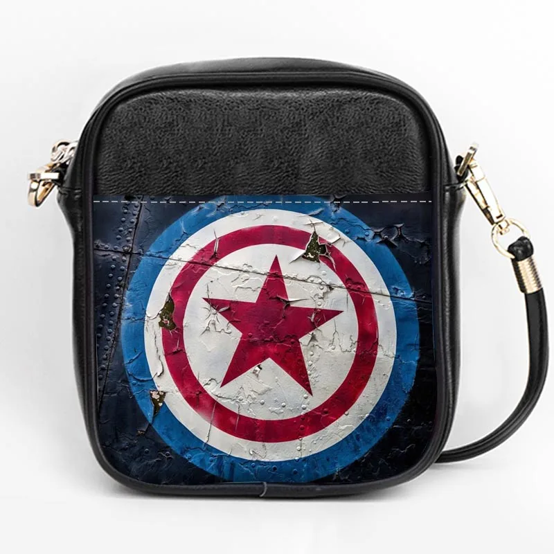 Новая мода Капитан Америка Слинг Сумка на заказ для женщин Слинг сумки на ремне кожа мини девушки Tote вечерние сумки DIY Слинг Сумка