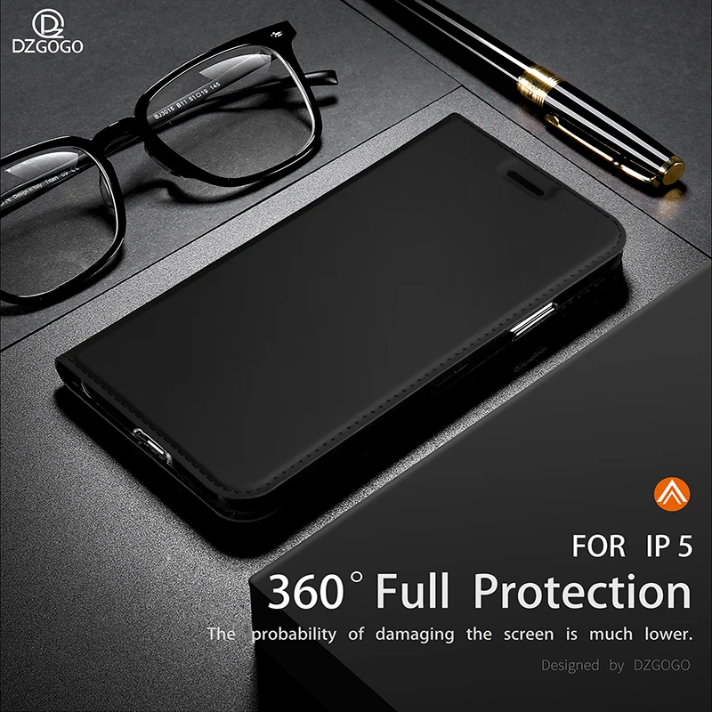 

DZGOGO Luxury Magnet Flip Wallet Book Mobile Phone Case PU Leather+TPU Frame Cover On For iphone 5 5S SE 5SE S E 8/16 GB Coque