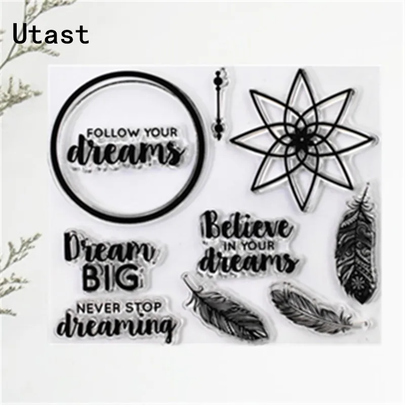 Dream Feather Star прозрачные силиконовые штампы/прозрачный резиновый штамп для