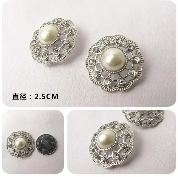

POVUOP crystal pearl button 25mm exclusive original retro palace pearl diamond drill coat button suit for dress