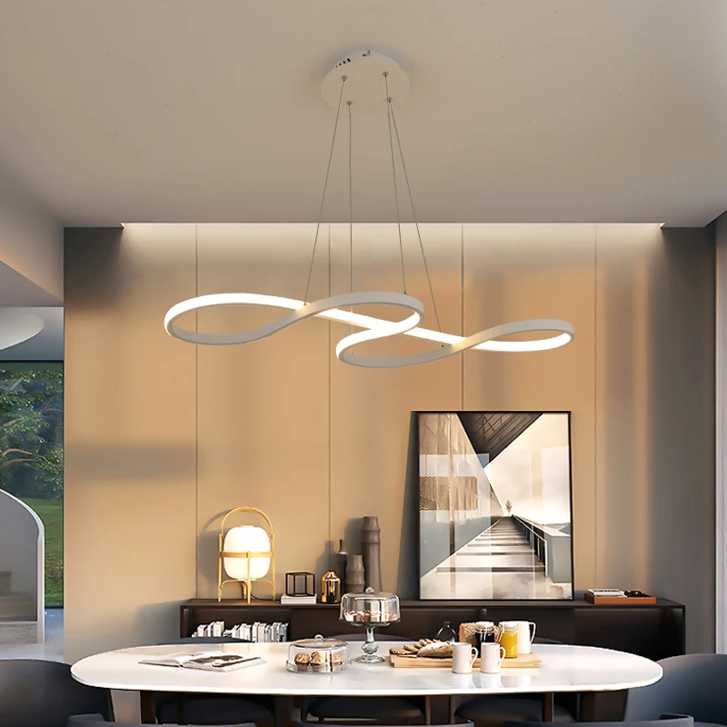 Современный светодиодный подвесной светильник для ресторана, обеденный стол, барная стойка, алюминиевая Подвесная лампа, коричневый, белый, золотой, новинка