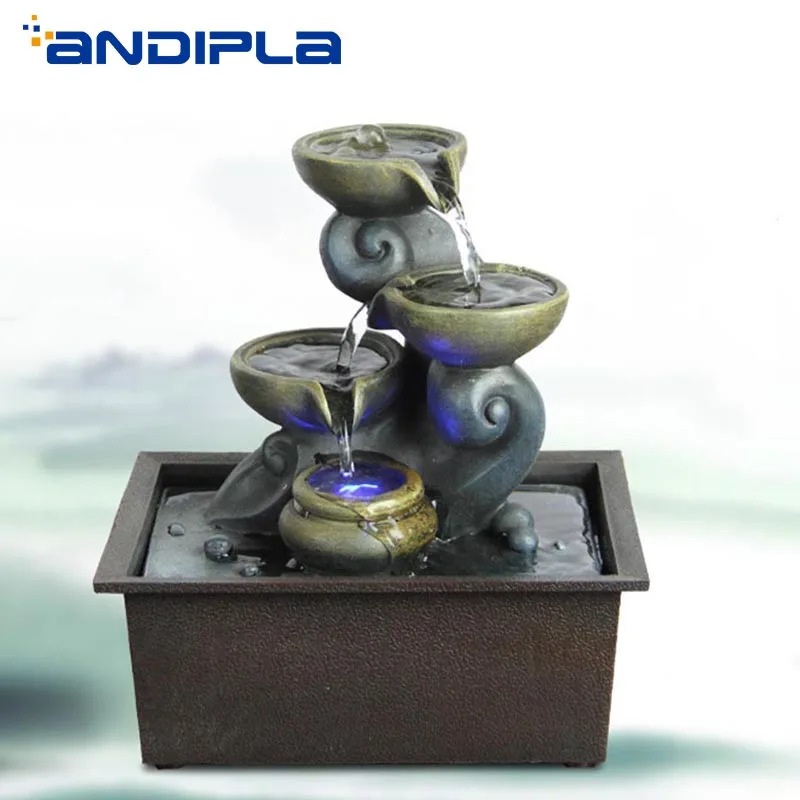 

Natural Resin Flowing Water Fountain Fish Tank Office Living Room Desktop Decoration Lucky Home Decor Creative Business Gift