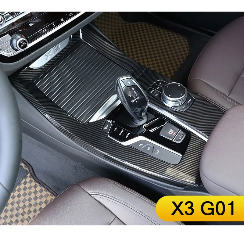 Углеродное волокно Стиль для BMW X3 X4 G01 G02 2018 19 машинный ABS центральной консоли