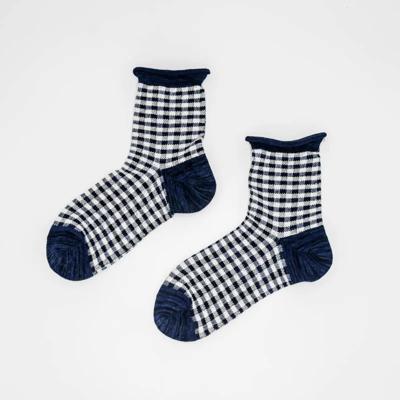 5 пар/набор Для женщин короткие носки с изображением забавных милых девочек разноцветная клетчатая Колледж искусство носки Демисезонный с начесом, Детские удобные хлопковые носки колготки Чулочно-носочные изделия
